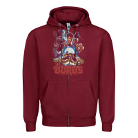 Burgundy the burbs Zipper Hoodie - lanVoArt
