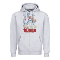 Heather Grey the burbs Zipper Hoodie - lanVoArt