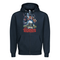 Navy the burbs Zipper Hoodie - lanVoArt