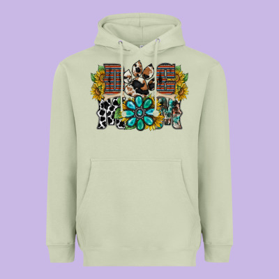 Dog Mom Western Heavyweight Hoodie Designed By Racoondesign