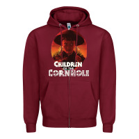 Burgundy children of the corn halloween cornhole the kids' spooky horror movie Zipper Hoodie - lanVoArt