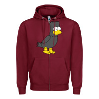 Burgundy bart as edgar allen poe raven nevermore halloween Zipper Hoodie - lanVoArt