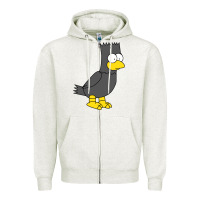 Oatmeal Heather bart as edgar allen poe raven nevermore halloween Zipper Hoodie - lanVoArt