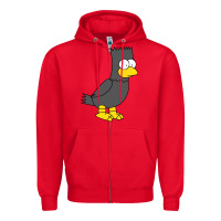 Red bart as edgar allen poe raven nevermore halloween Zipper Hoodie - lanVoArt
