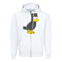 White bart as edgar allen poe raven nevermore halloween Zipper Hoodie - lanVoArt