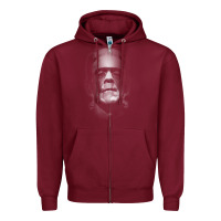 Burgundy frankenstein monster boris karloff face Zipper Hoodie - lanVoArt