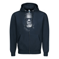 Navy frankenstein monster boris karloff face Zipper Hoodie - lanVoArt