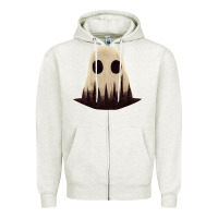 Oatmeal Heather forrest ghost Zipper Hoodie - lanVoArt