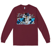 Burgundy let it snow Long Sleeve Tee - CowGirlArtShop