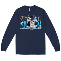 Navy let it snow Long Sleeve Tee - CowGirlArtShop
