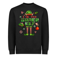 Black im the gamer elf Heavyweight Sweatshirt - FaDigitalArtStudio