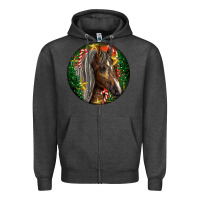 Charcoal Heather Tennessee Horse Christmas Zipper Hoodie - LillyAllenDesigns