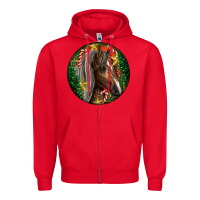 Red Tennessee Horse Christmas Zipper Hoodie - LillyAllenDesigns