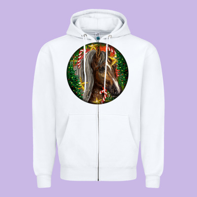 Tennessee Horse Christmas Zipper Hoodie Designed By Lillyallendesigns