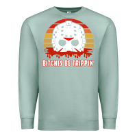 Seafoam Halloween Bitches Be Trippin Jason Mask Premium Sweatshirt - lanVoArt