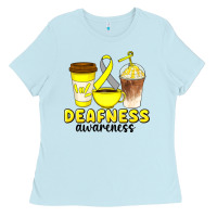 Baby Blue deafness awareness coffee cups Ladies Tee - Artiststas