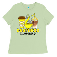 Deafness Awareness Coffee Cups Ladies Tee | Teevron