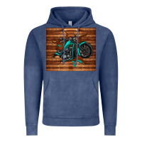 Vintage Denim woodgrain motorcycle Vintage Hoodie - TumblerDesignByShophia