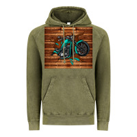 Vintage Olive woodgrain motorcycle Vintage Hoodie - TumblerDesignByShophia