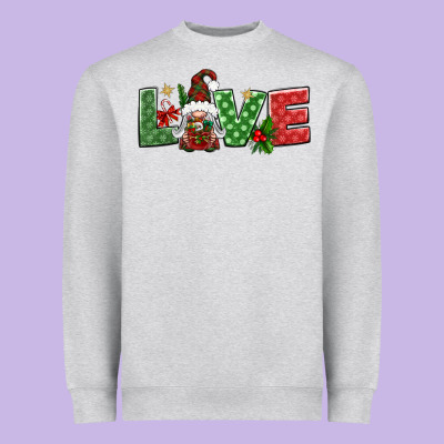 Love Christmas Gnome Heavyweight Sweatshirt Designed By Bundleandbundleshop