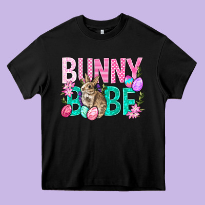 Bunny Babe Easter Heavy Core Tee Designed By Bundleandbundleshop