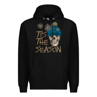 Black skull tis the season winter Premium Hoodie - FaDigitalArtStudio
