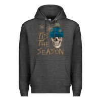 Charcoal Heather skull tis the season winter Premium Hoodie - FaDigitalArtStudio