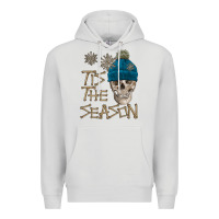 Dove Grey skull tis the season winter Premium Hoodie - FaDigitalArtStudio