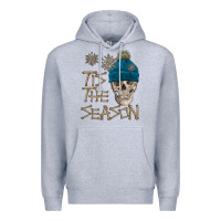 Heather Grey skull tis the season winter Premium Hoodie - FaDigitalArtStudio
