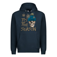 Navy skull tis the season winter Premium Hoodie - FaDigitalArtStudio