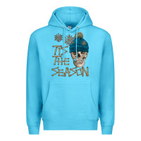 Ocean Blue skull tis the season winter Premium Hoodie - FaDigitalArtStudio
