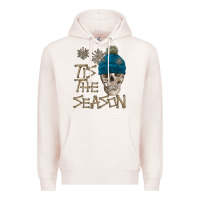 Pale Pink skull tis the season winter Premium Hoodie - FaDigitalArtStudio