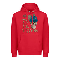 Red skull tis the season winter Premium Hoodie - FaDigitalArtStudio