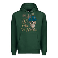 Sports Green skull tis the season winter Premium Hoodie - FaDigitalArtStudio