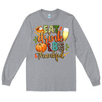 Heather Grey eat drink and be thankful Long Sleeve Tee - CowGirlArtShop