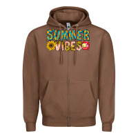 Chestnut Summer Vibes Zipper Hoodie - CowhideDigitalArt