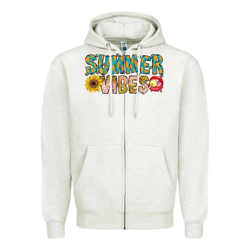 Summer Vibes Zipper Hoodie by CowhideDigitalArt | Teevron
