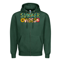Sports Green Summer Vibes Zipper Hoodie - CowhideDigitalArt