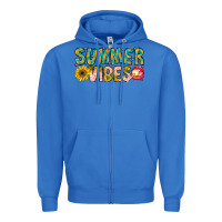 True Royal Summer Vibes Zipper Hoodie - CowhideDigitalArt