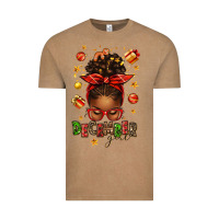 Vintage Coffee december girl christmas afro messy bun Vintage Tee - texasbilliewilder