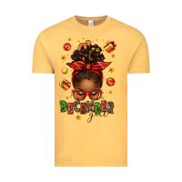 Vintage Mustard december girl christmas afro messy bun Vintage Tee - texasbilliewilder