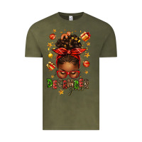 Vintage Olive december girl christmas afro messy bun Vintage Tee - texasbilliewilder