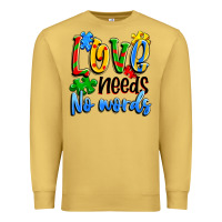 Antique Gold love needs no words Premium Sweatshirt - Artiststas