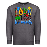Charcoal Heather love needs no words Premium Sweatshirt - Artiststas