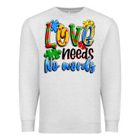 Oatmeal Heather love needs no words Premium Sweatshirt - Artiststas