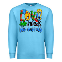 Ocean Blue love needs no words Premium Sweatshirt - Artiststas