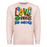 Pale Pink love needs no words Premium Sweatshirt - Artiststas