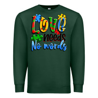 Sports Green love needs no words Premium Sweatshirt - Artiststas