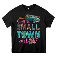 Black Just A Small Town Girl With Truck Heavy Core Tee - BundleAndBundleShop