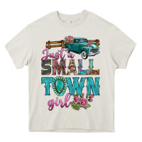 Cream Just A Small Town Girl With Truck Heavy Core Tee - BundleAndBundleShop